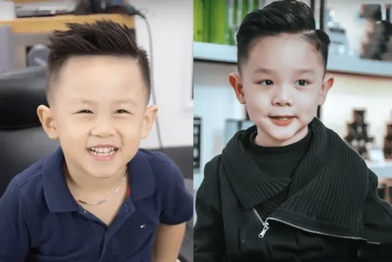 Kiểu tóc cho bé trai 4 tuổi mặt dài giúp tạo sự cân đối, phù hợp cho bé trai 4 tuổi